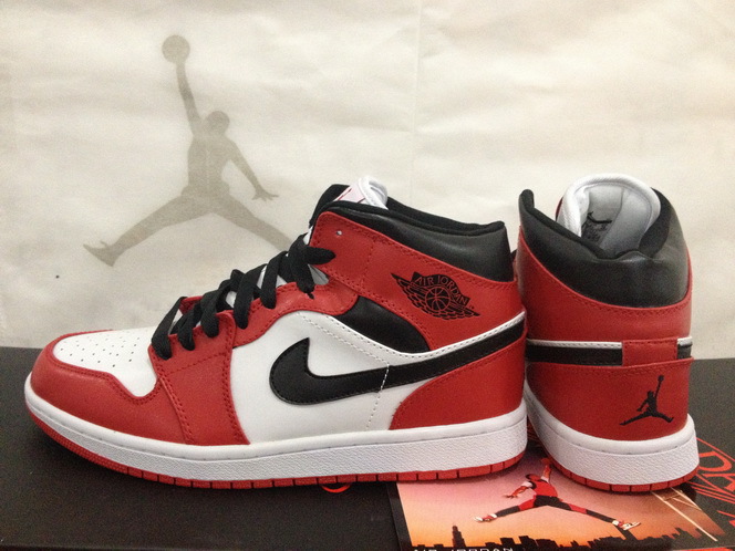 Air Jordan 1 Men Shoes White/Black/Red Online